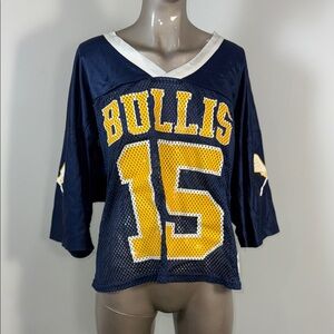 1960s Bullis Lacrosse Navy and Yellow Bullis Jersey Top